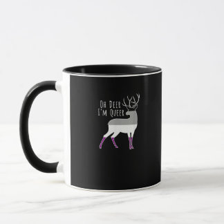 Asexual Flag Oh Deer Queer Pride Funny LGBT Design Mug