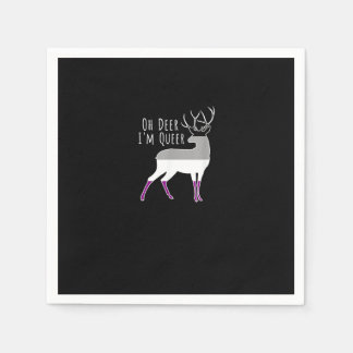 Asexual Flag Oh Deer Queer Pride Funny LGBT Design Napkins