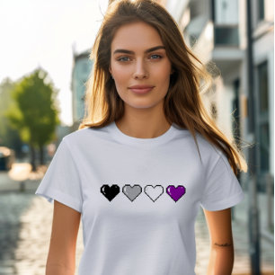 Asexual Flag Pixel Heart T-Shirt