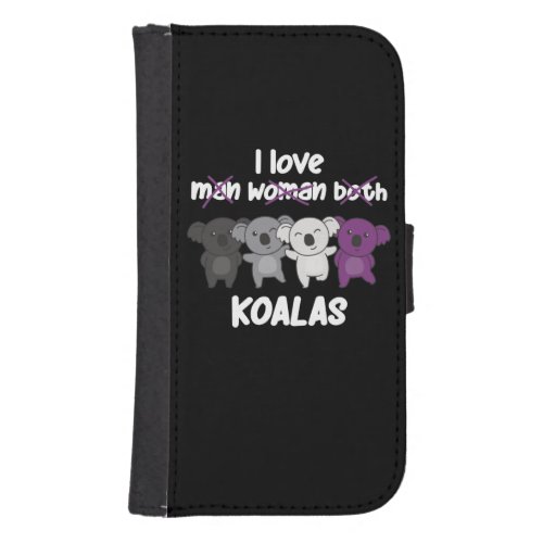 Asexual Flag Pride Lgbtq Cute Koala Galaxy S4 Wallet Case
