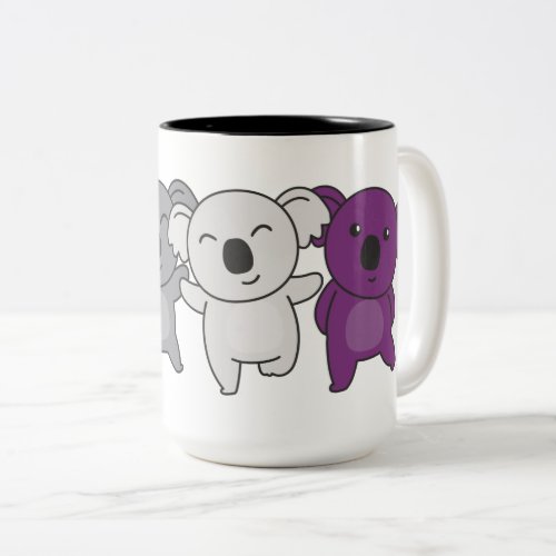 Asexual Flag Pride Lgbtq Cute Koala Two_Tone Coffe Two_Tone Coffee Mug