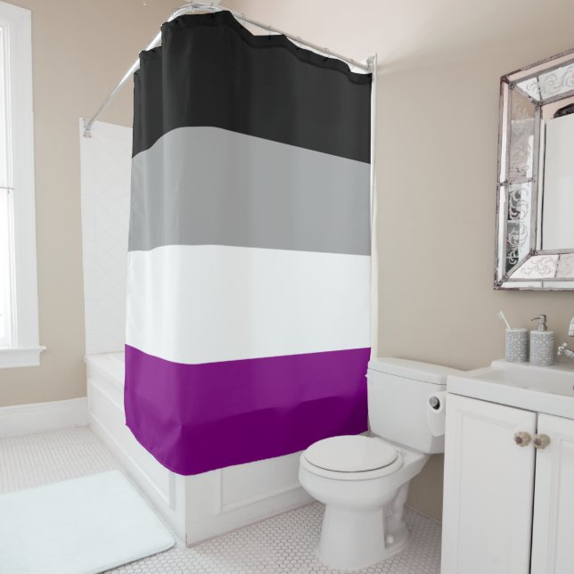 Asexual Flag Shower Curtain (In Situ)