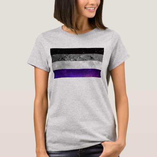 Asexual Flag Space Ace Galaxy Moon Astronomy T_Shirt