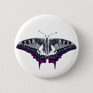 Asexual Flag Swallowtail Butterfly Button