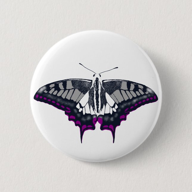 Asexual Flag Swallowtail Butterfly Button (Front)