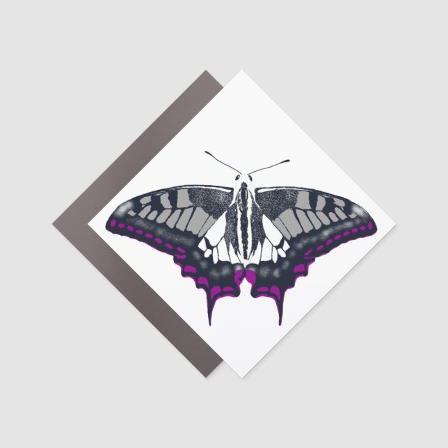 Asexual Flag Swallowtail Butterfly Car Magnet (Front)