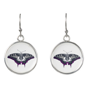 Asexual Flag Swallowtail Butterfly Earrings