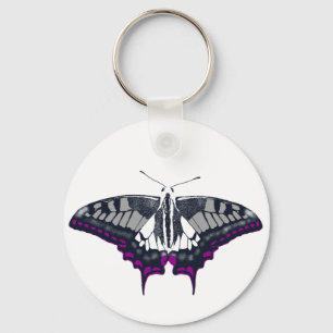 Asexual Flag Swallowtail Butterfly Keychain