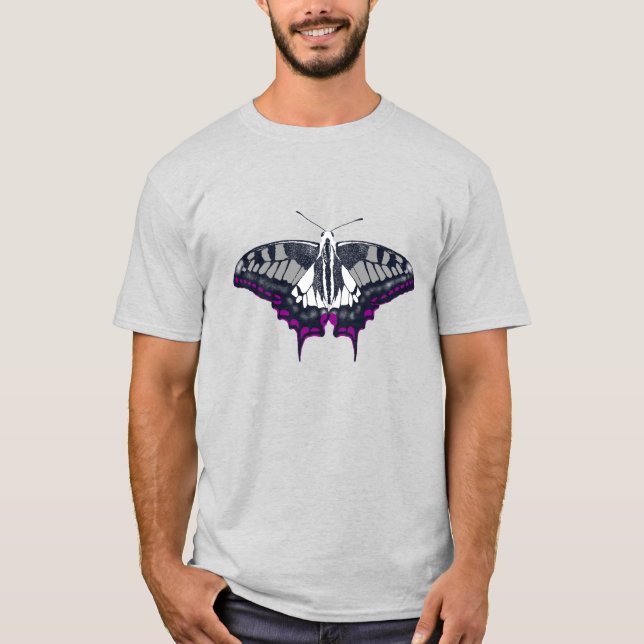 Asexual Flag Swallowtail Butterfly T-Shirt (Front)