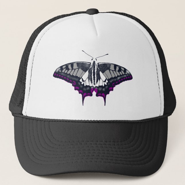 Asexual Flag Swallowtail Butterfly Trucker Hat (Front)
