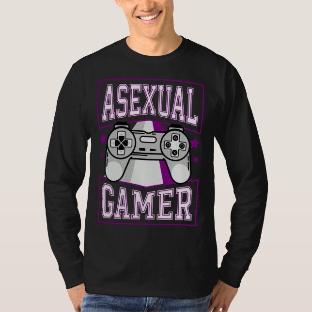 Asexual Gamer Video Games  Cute Trendy Ace Pride S T-Shirt (Front)