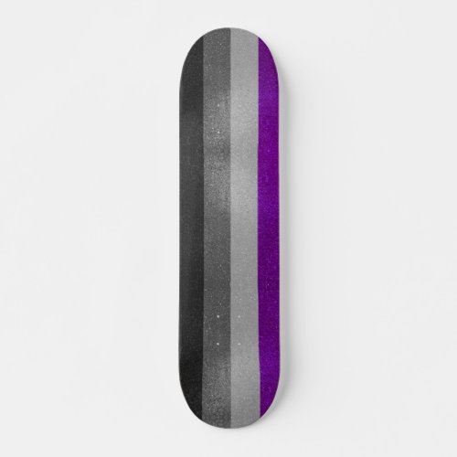 Asexual Gay Pride Flag Glitter LGBTQ Stripes Skateboard