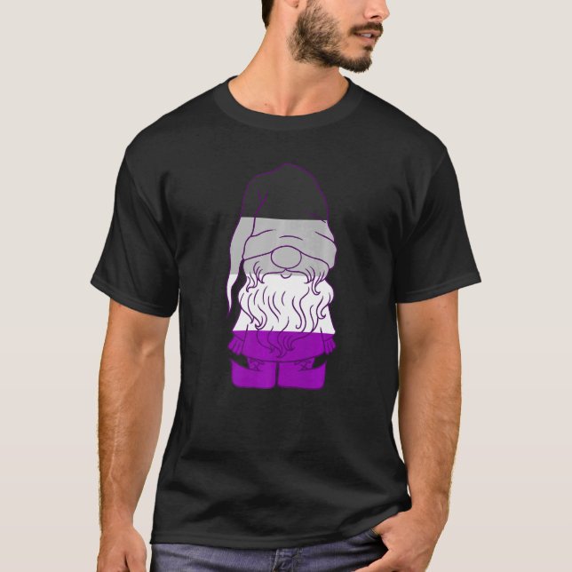 Asexual Gnome Ace Beanie Asexual Pride Lgbtqa Asex T-Shirt (Front)
