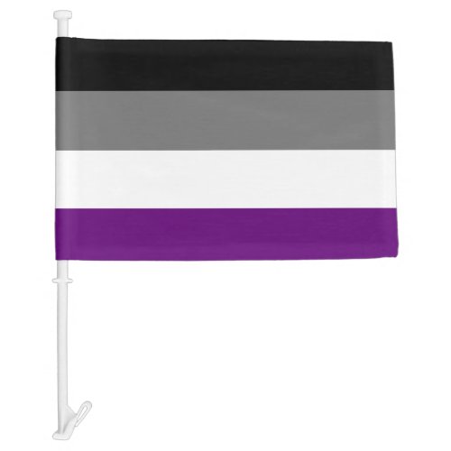 Asexual Grey Rainbow Pride Car Flag