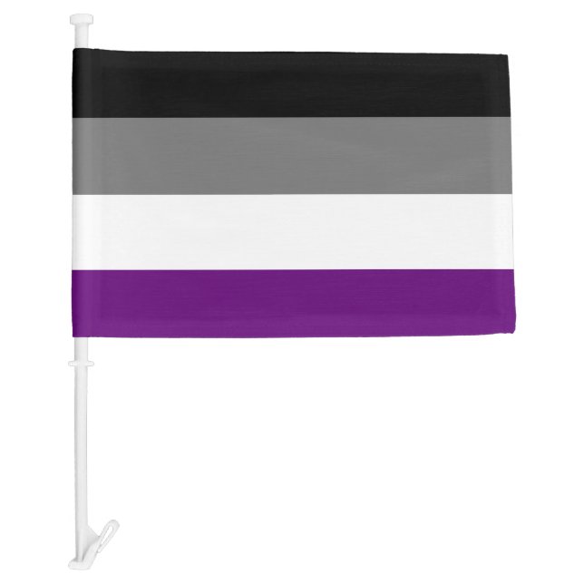 Asexual Grey Rainbow Pride Car Flag (Front)