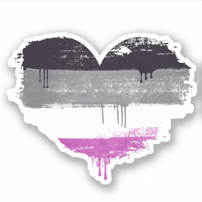 ASEXUAL HEART - ASEXUAL LOVE STICKER (Front)