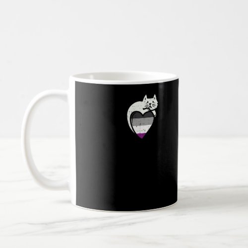 Asexual Heart Cat Pocket Ace Pride Flag Asexuality Coffee Mug