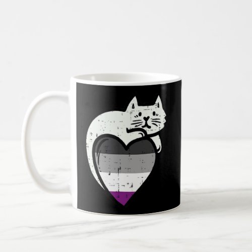 Asexual Heart Cat Pocket Ace Pride Flag Asexuality Coffee Mug