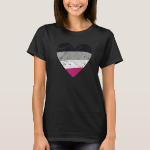 Asexual Heart with Ace Flag  Asexuality Pride Mont T-Shirt