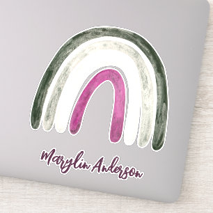 ASEXUAL HEARTS & RAINBWS CUSTOM MONOGRAM STICKER