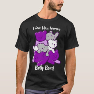 Asexual I Love Man Woman Both Bear Asexuality Ace  T-Shirt