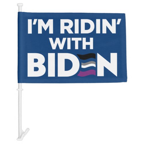 Asexual Im Ridin With Biden 2024 LGBTQ Car Flag