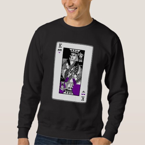 Asexual King Of Hearts Lgbt Q Ace Pride Flag Coupl Sweatshirt