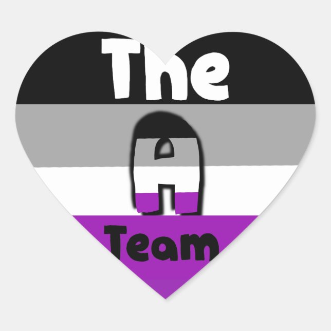 Asexual LGBTQA Pride Heart Sticker (Front)