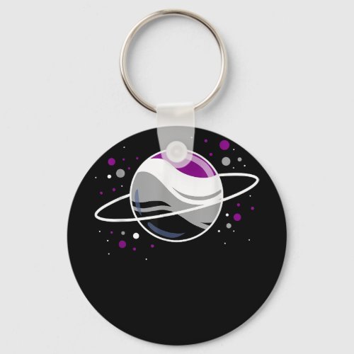 Asexual Outer Space Planet Ace Pride Keychain
