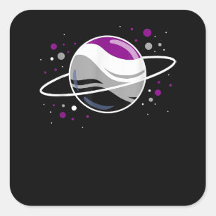 Asexual Outer Space Planet Ace Pride Square Sticker