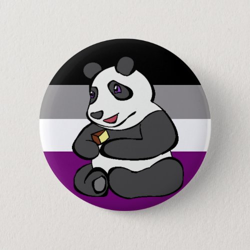 Asexual Panda eating Cake Button