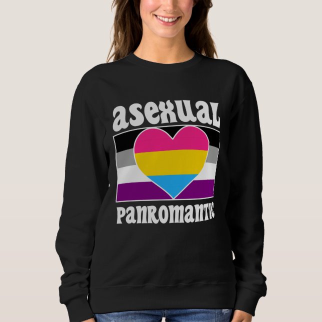 Asexual Panromantic Pride Flag Cute  Ace Aesthetic Sweatshirt (Front)
