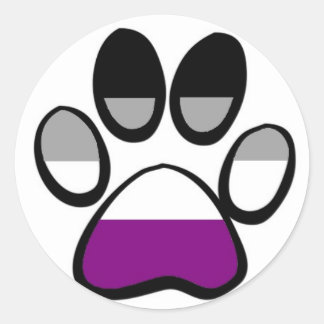 Asexual Pawprint Classic Round Sticker