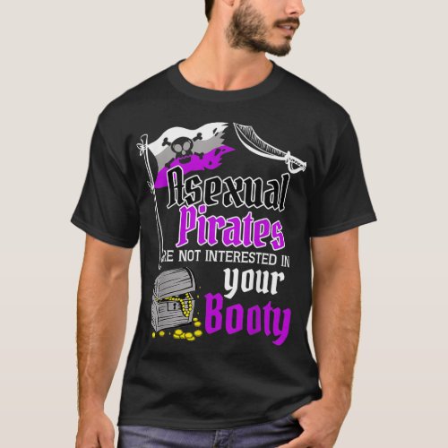 Asexual Pirate Booty Funny Pride Flag LGBTQ Funny  T_Shirt