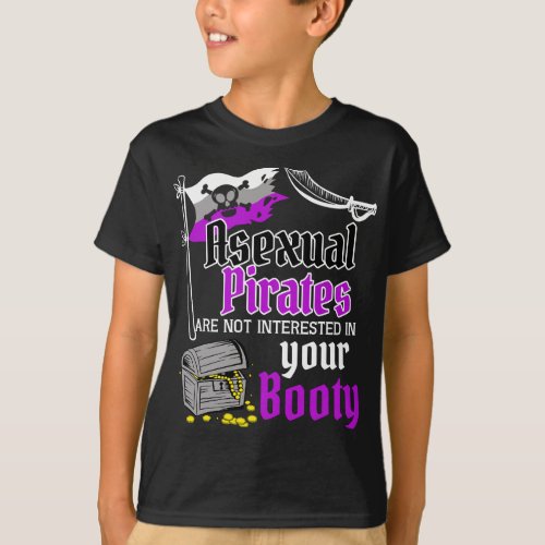 Asexual Pirate Booty Funny Pride Flag LGBTQ Funny  T_Shirt