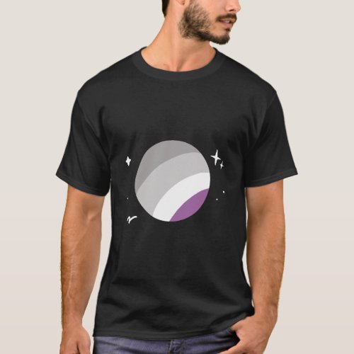Asexual Planet Lgbtq Ace Pride Flag Space Aestheti T_Shirt