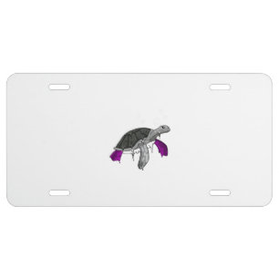 Asexual Pride Ace Flag Sea Turtle Subtle LGBTQ License Plate