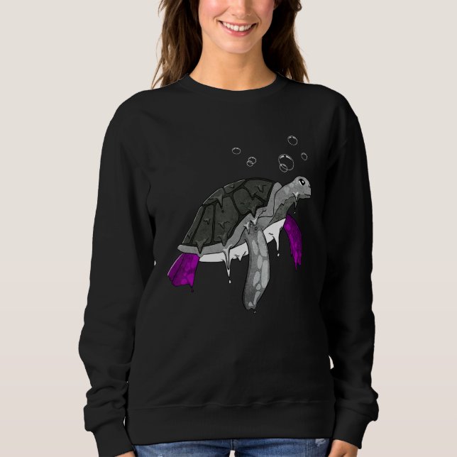 Asexual Pride Ace Flag Sea Turtle Subtle LGBTQ Sweatshirt (Front)