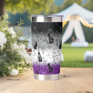 Asexual Pride Black Cat - Mystical Witchy Insulated Tumbler