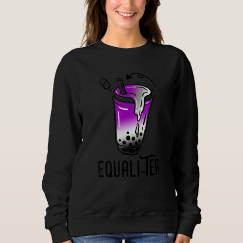 Asexual Pride Bubble Tea  Lgbt Asexuality Flag Col Sweatshirt