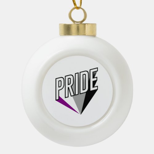 Asexual Pride Burst Ceramic Ball Christmas Ornament