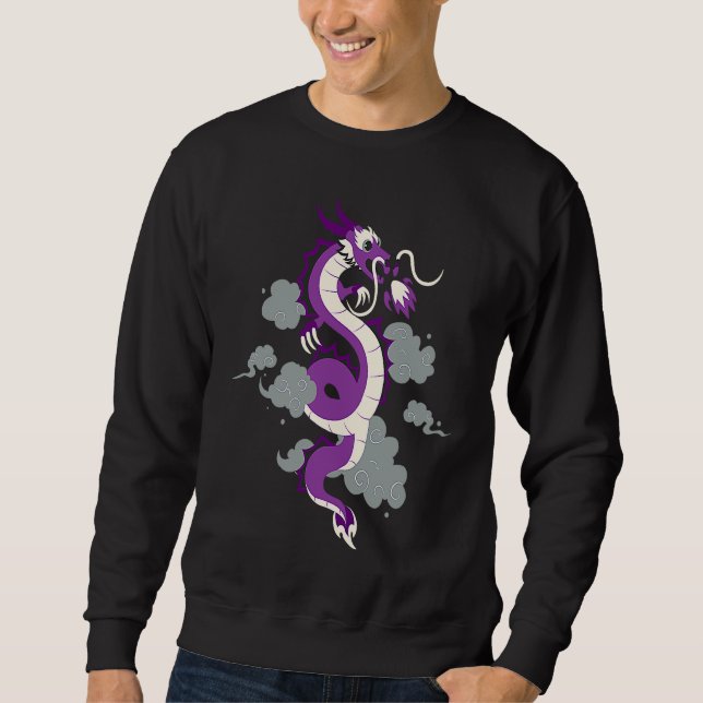 Asexual Pride Chinese Dragon LGBTQ Ace Subtle LGBT Sweatshirt (Front)