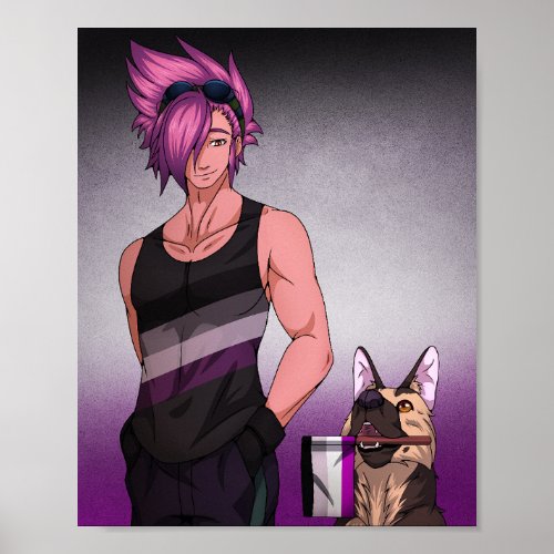 Asexual Pride Colors No text Poster