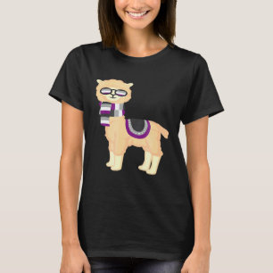 Asexual Pride Cool Llama with Ace Pride Sunglasse T-Shirt