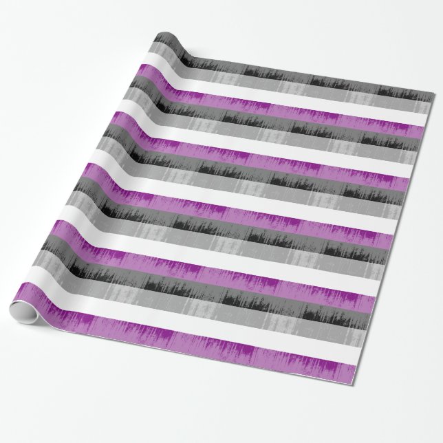 ASEXUAL PRIDE DISTRESSED DESIGN -.png Wrapping Paper (Unrolled)