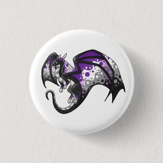 Asexual Pride Dragon Button (Front)