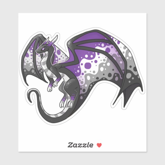 Asexual Pride Dragon Sticker (Sheet)