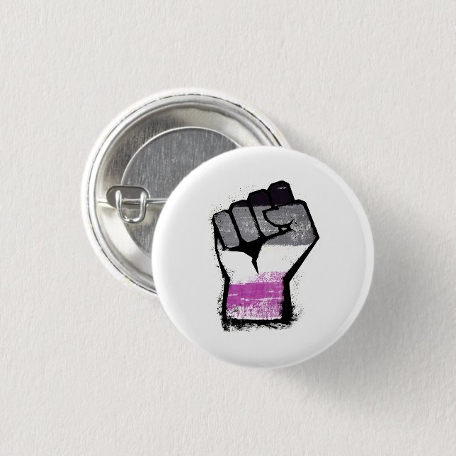 Asexual Pride Fist Button (Front & Back)