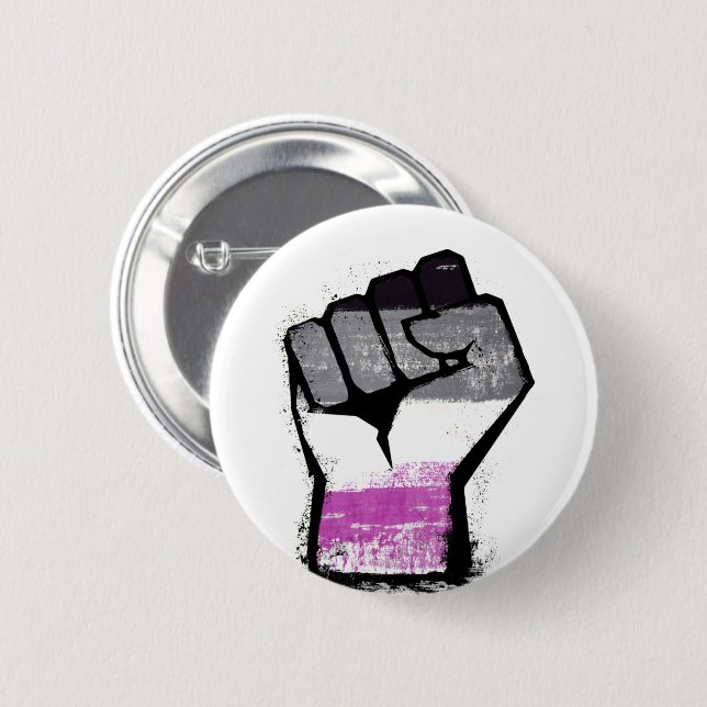 Asexual Pride Fist Button (Front & Back)