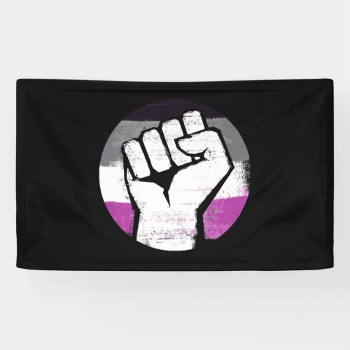 Asexual Pride Fist Circle Print Banner